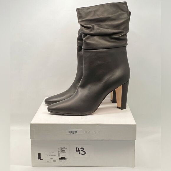 Manolo Blahnik Calasso 90MM Ruched Leather Boots size 42 - Picture 14 of 16
